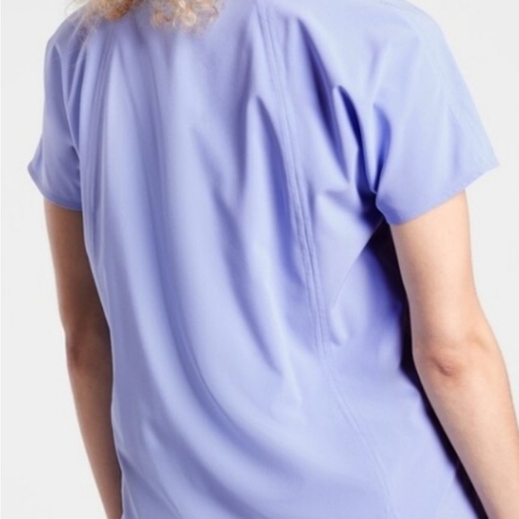 Athleta Short Sleeve Zephyr shirt plus 2X blue periwinkle scrub top - Picture 3 of 9
